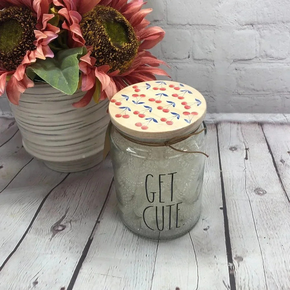 Rae Dunn GET CUTE Jar cherries - Picture 2 of 6